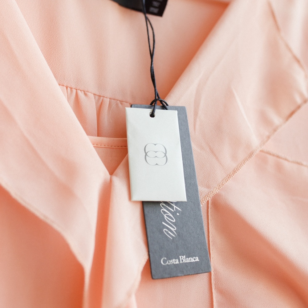 Costa Blanca Peach shirt dress sz. Medium - Picture 3 of 5